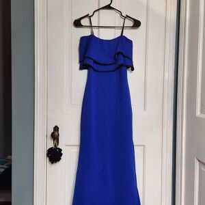 Elegant Blue Strapless Dress